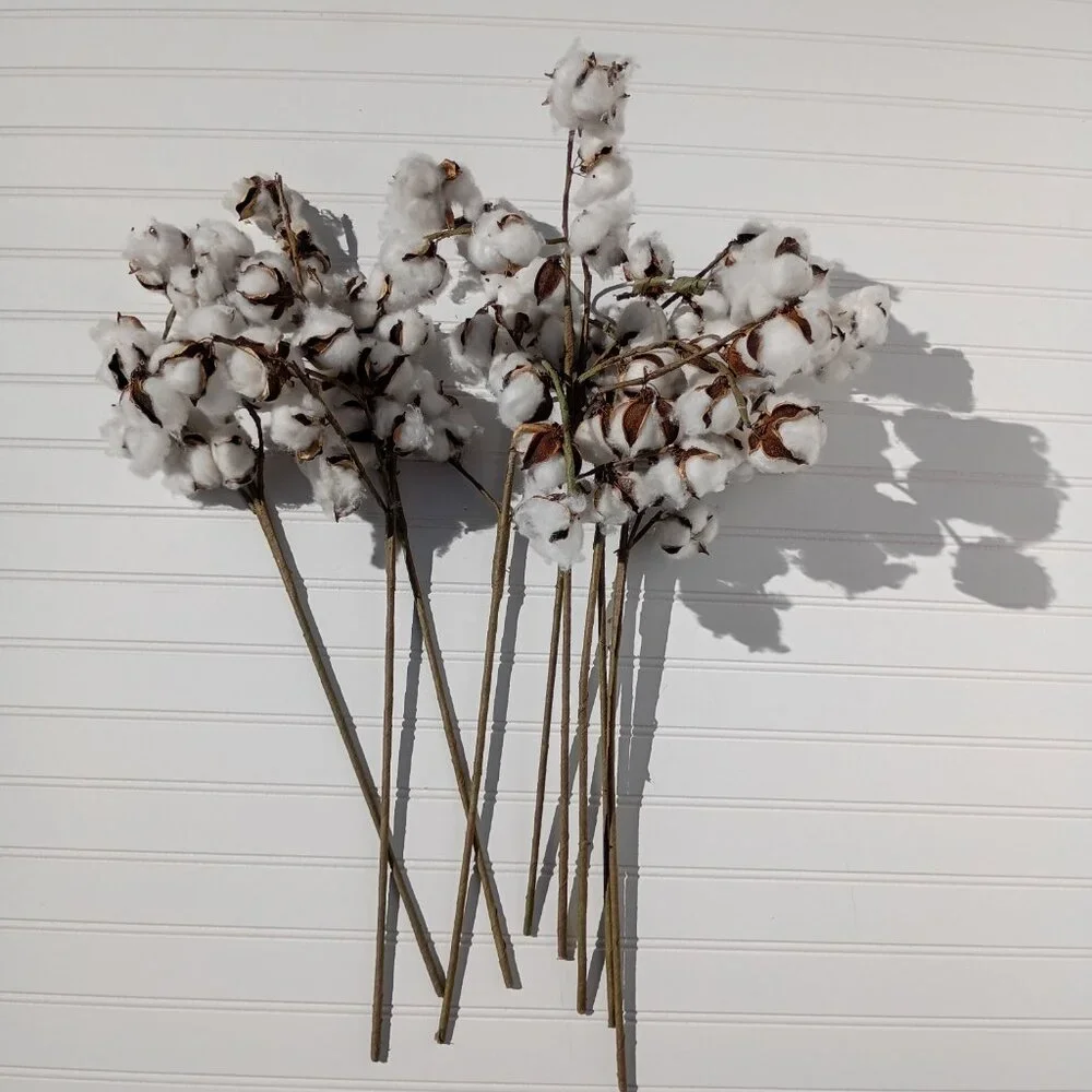 9 Pc Artificial Cotton Stems 24-26